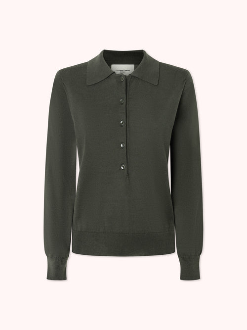 JERSEY CUELLO POLO VERDE MILITAR