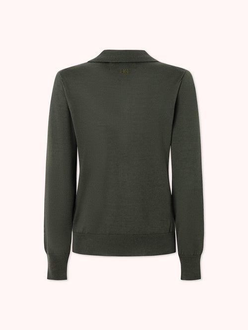 JERSEY CUELLO POLO VERDE MILITAR