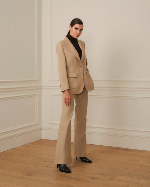 PANTALÓN FLARE BEIGE