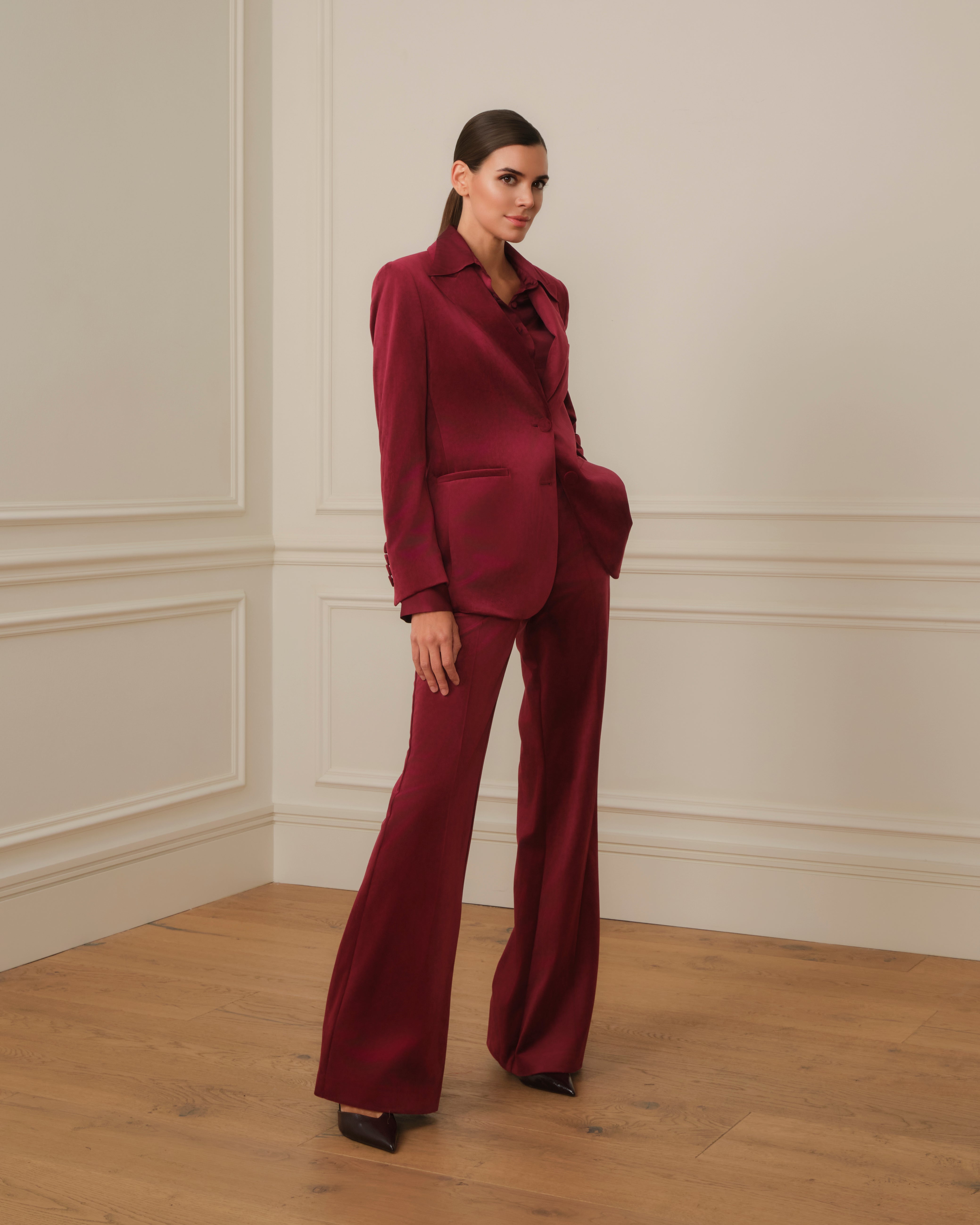 BLAZER DE TERCIOPELO BURDEOS