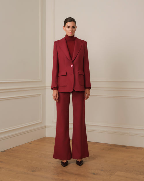 BLAZER CON BOLSILLOS GRANATE