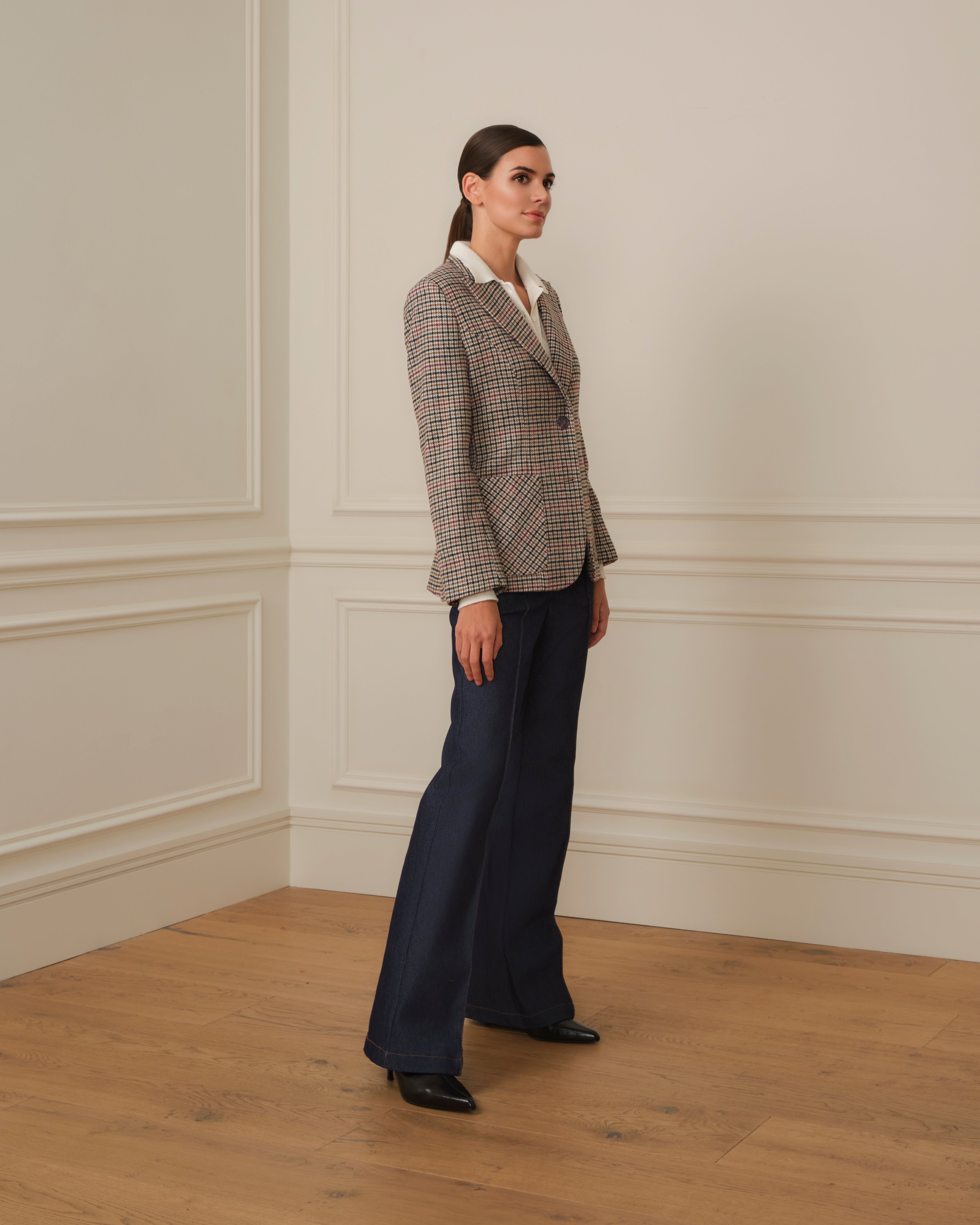 BLAZER PATA DE GALLO CON BOLSILLOS FRONTALES