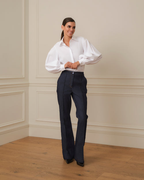 CAMISA DE MANGA ABULLONADA BLANCA