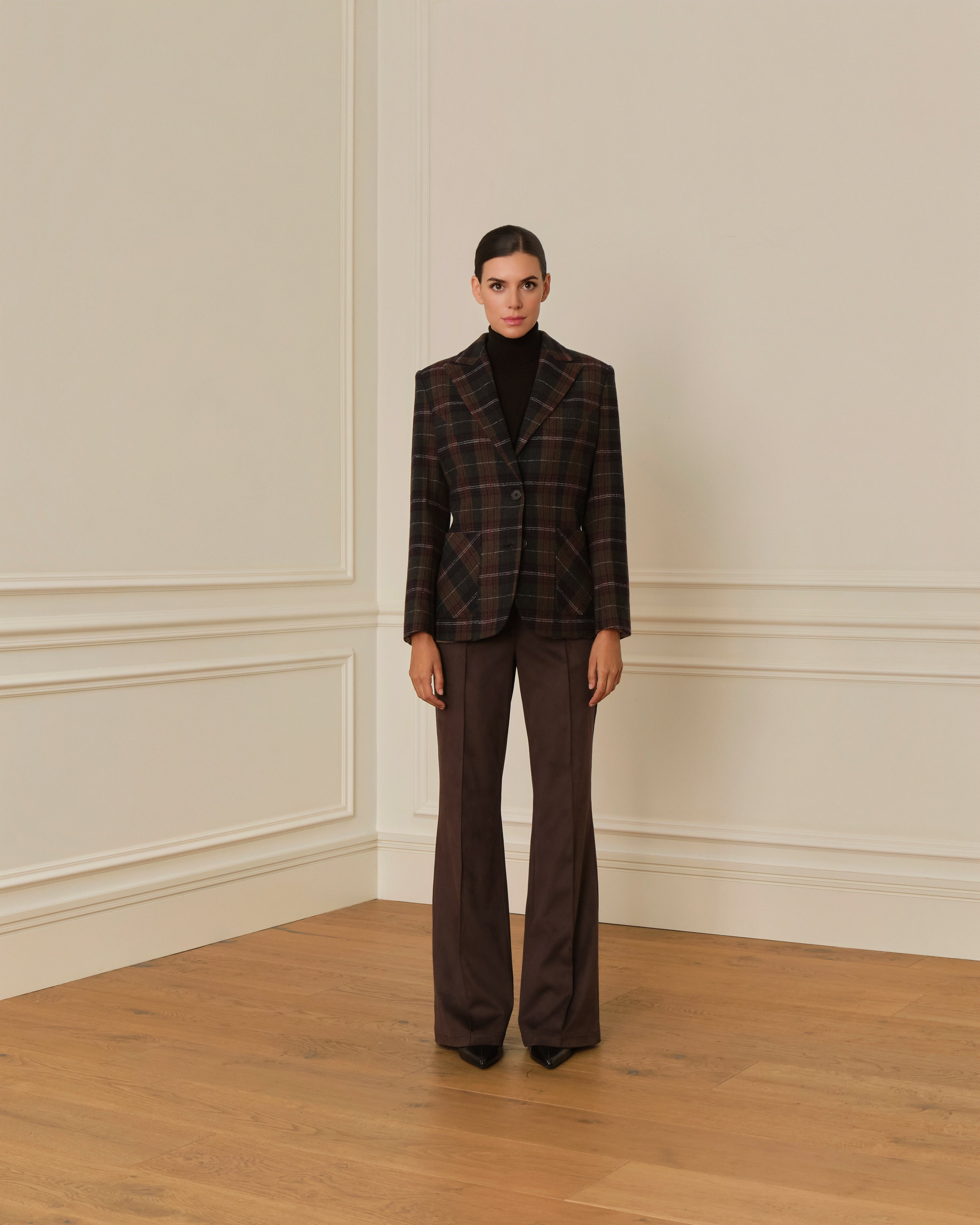 PRE-ORDER BLAZER DE CUADROS CON BOLSILLOS FRONTALES