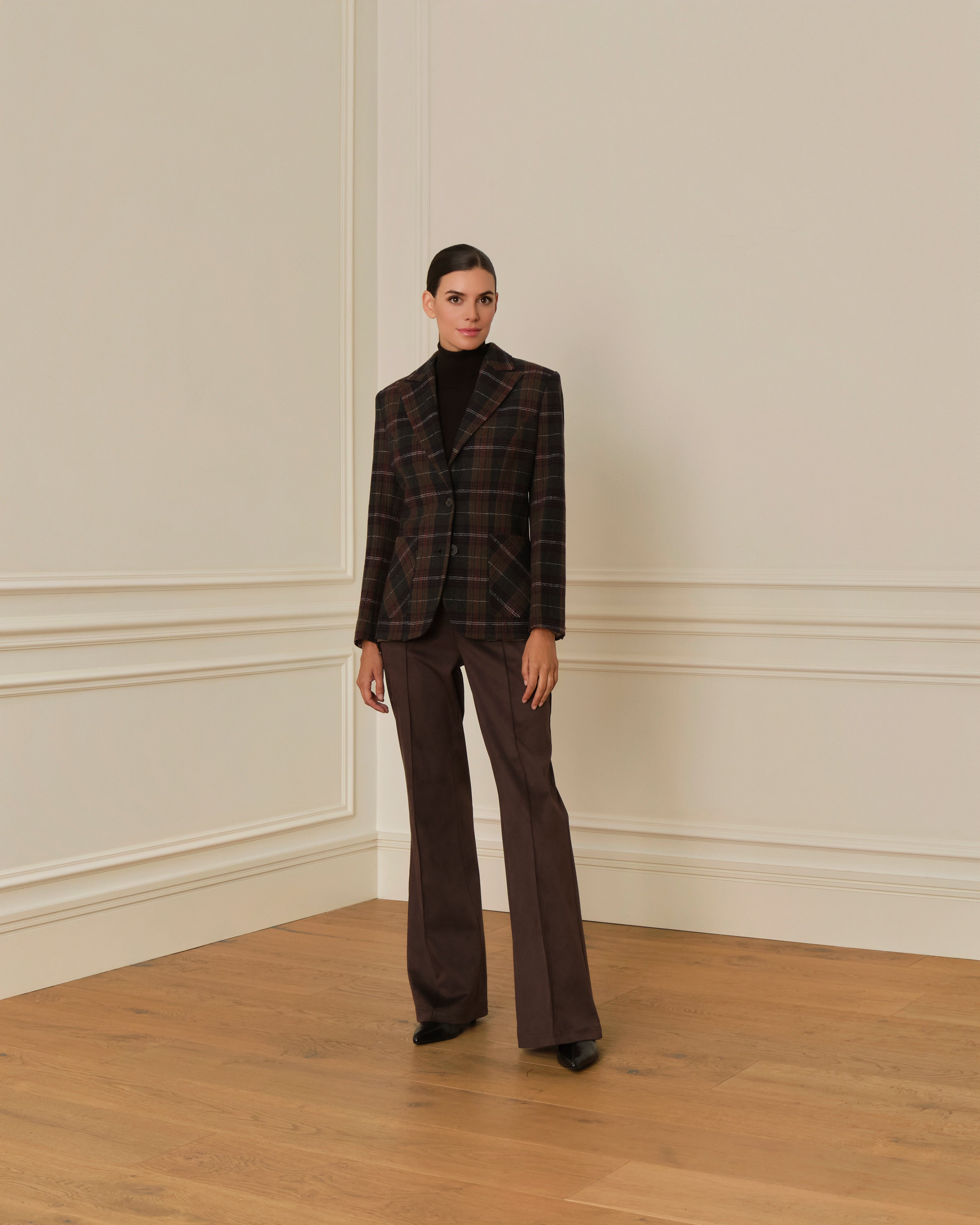 PRE-ORDER BLAZER DE CUADROS CON BOLSILLOS FRONTALES