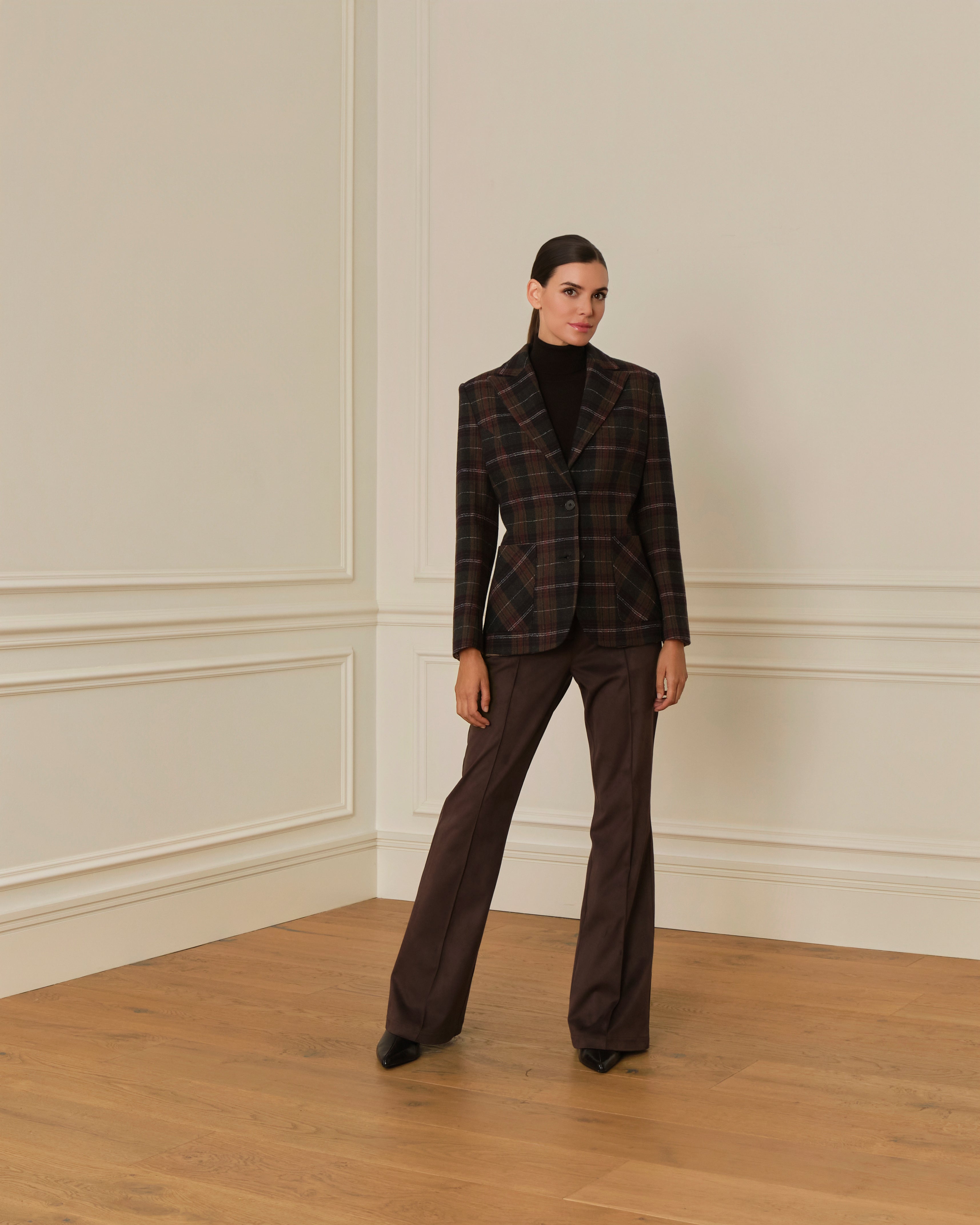 PRE-ORDER BLAZER DE CUADROS CON BOLSILLOS FRONTALES