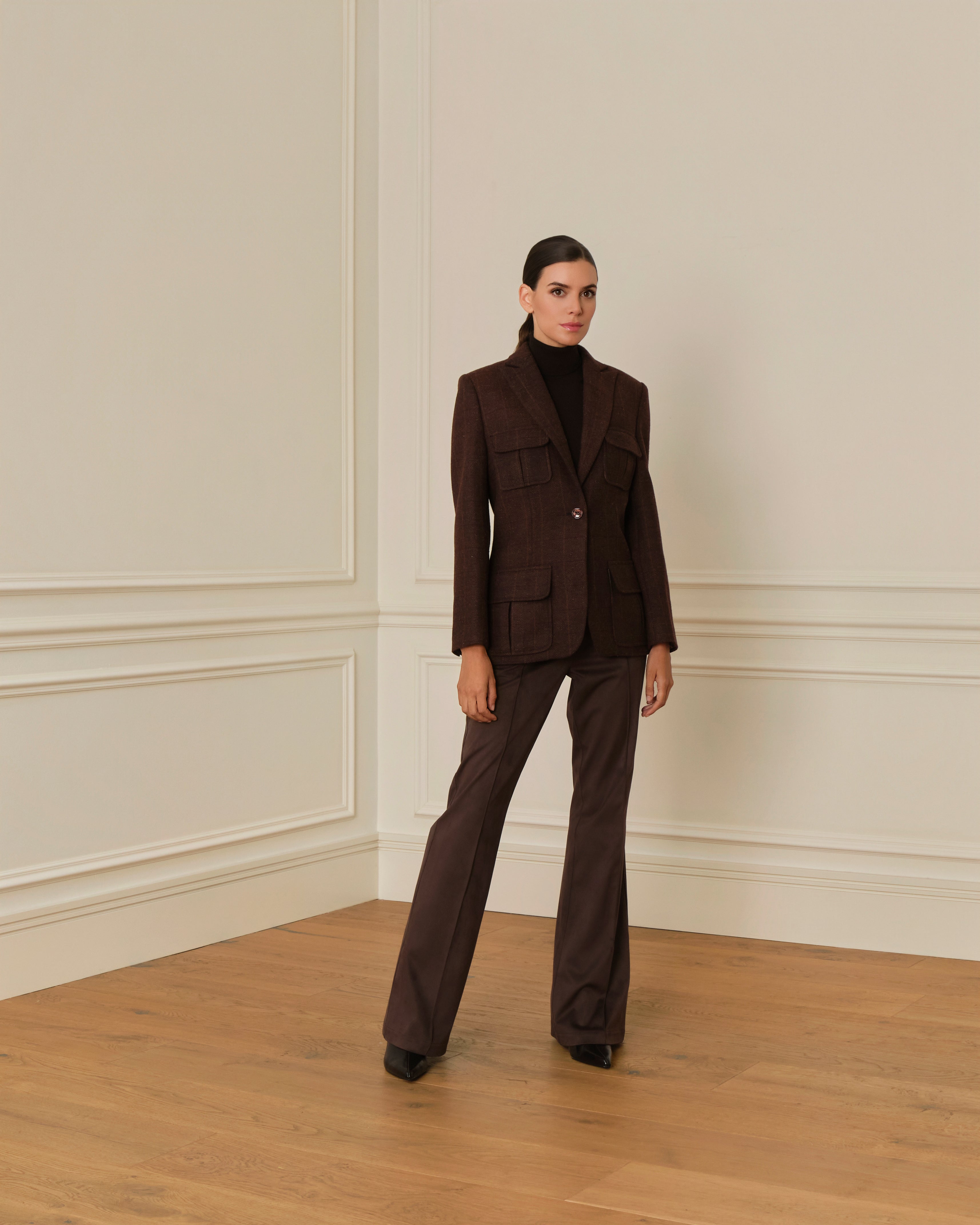 PRE-ORDER BLAZER DE LANA CON BOLSILLOS DE SOLAPA GRANATE