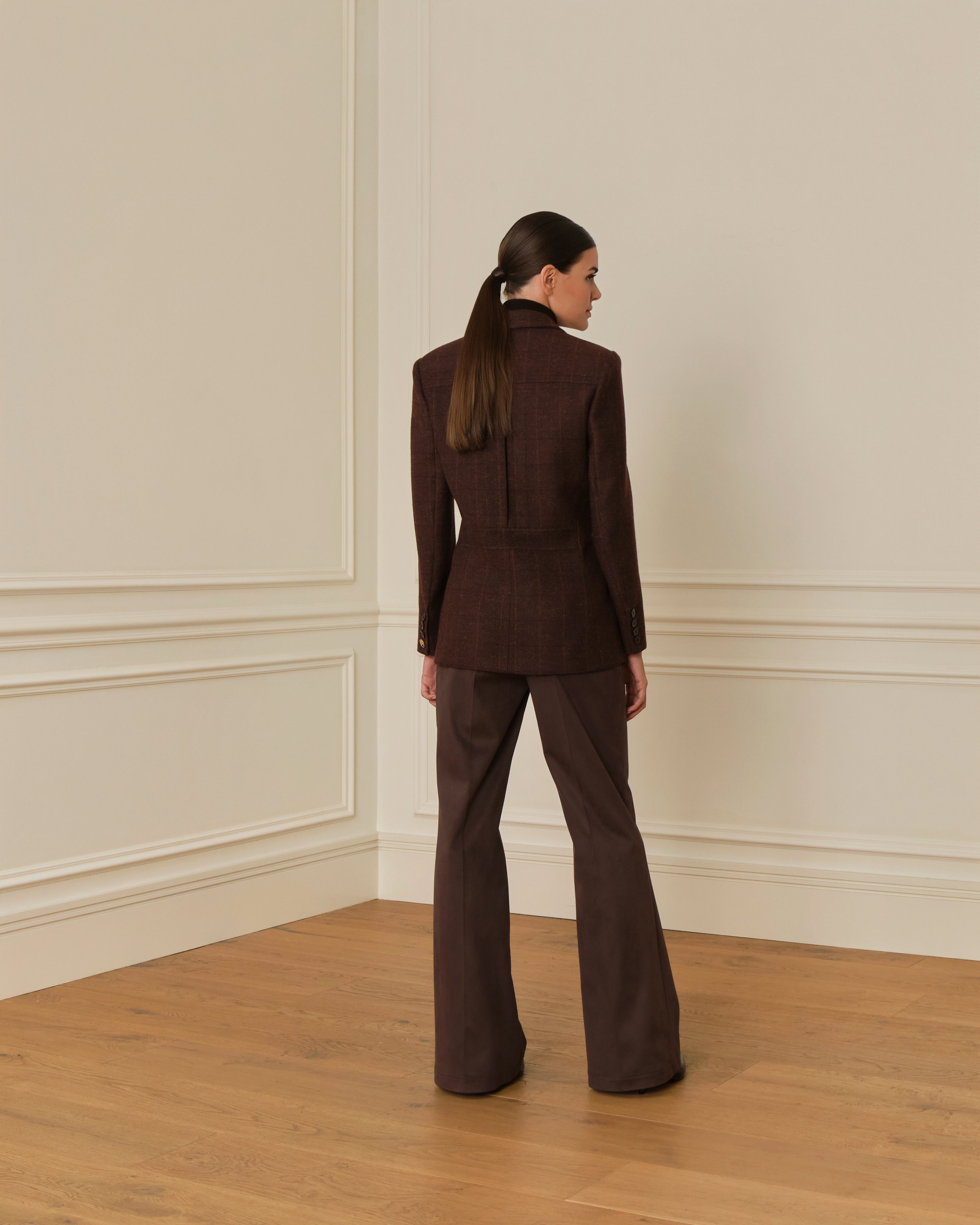 PRE-ORDER BLAZER DE LANA CON BOLSILLOS DE SOLAPA GRANATE