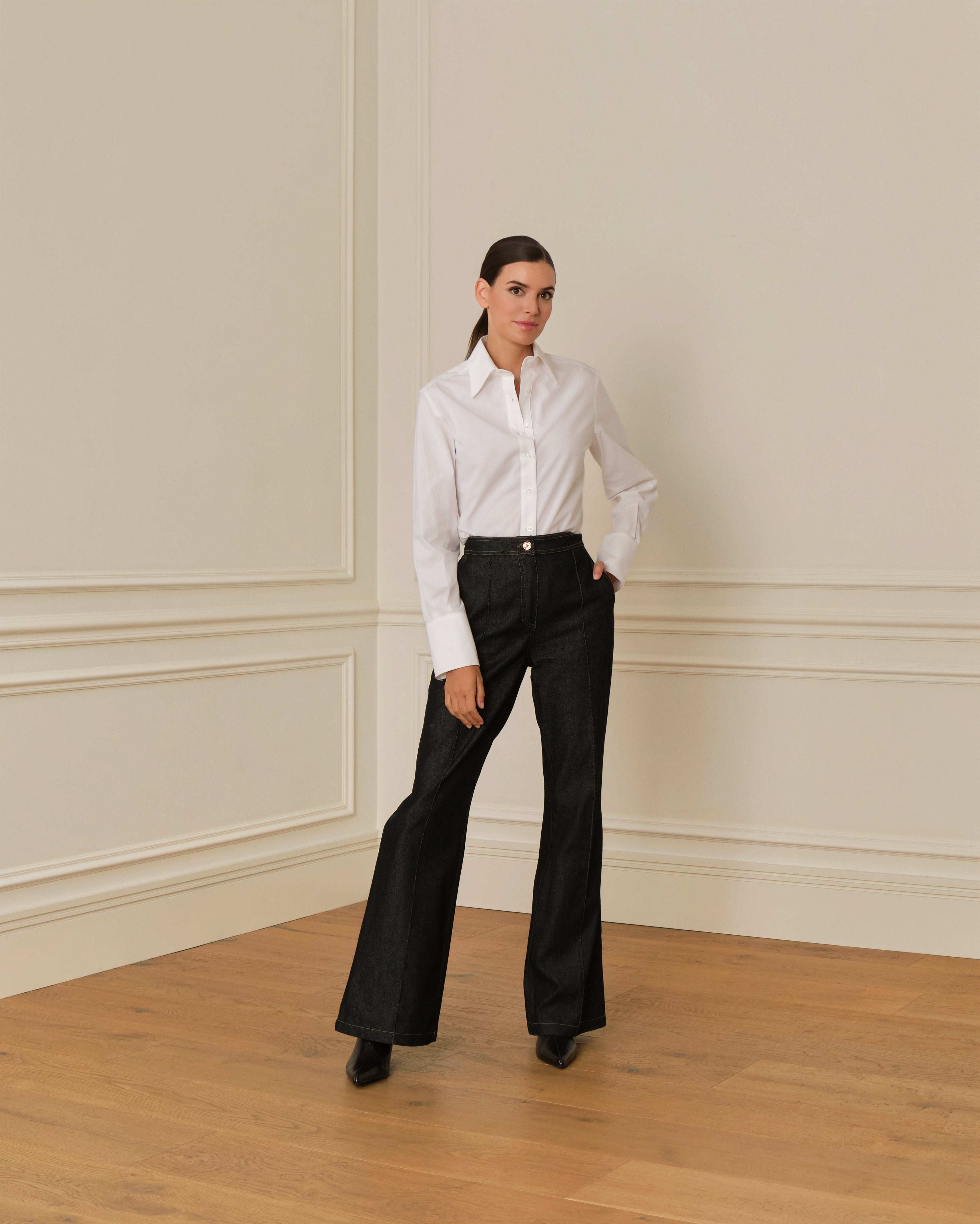 PANTALÓN FLAIRE DENIM NEGRO