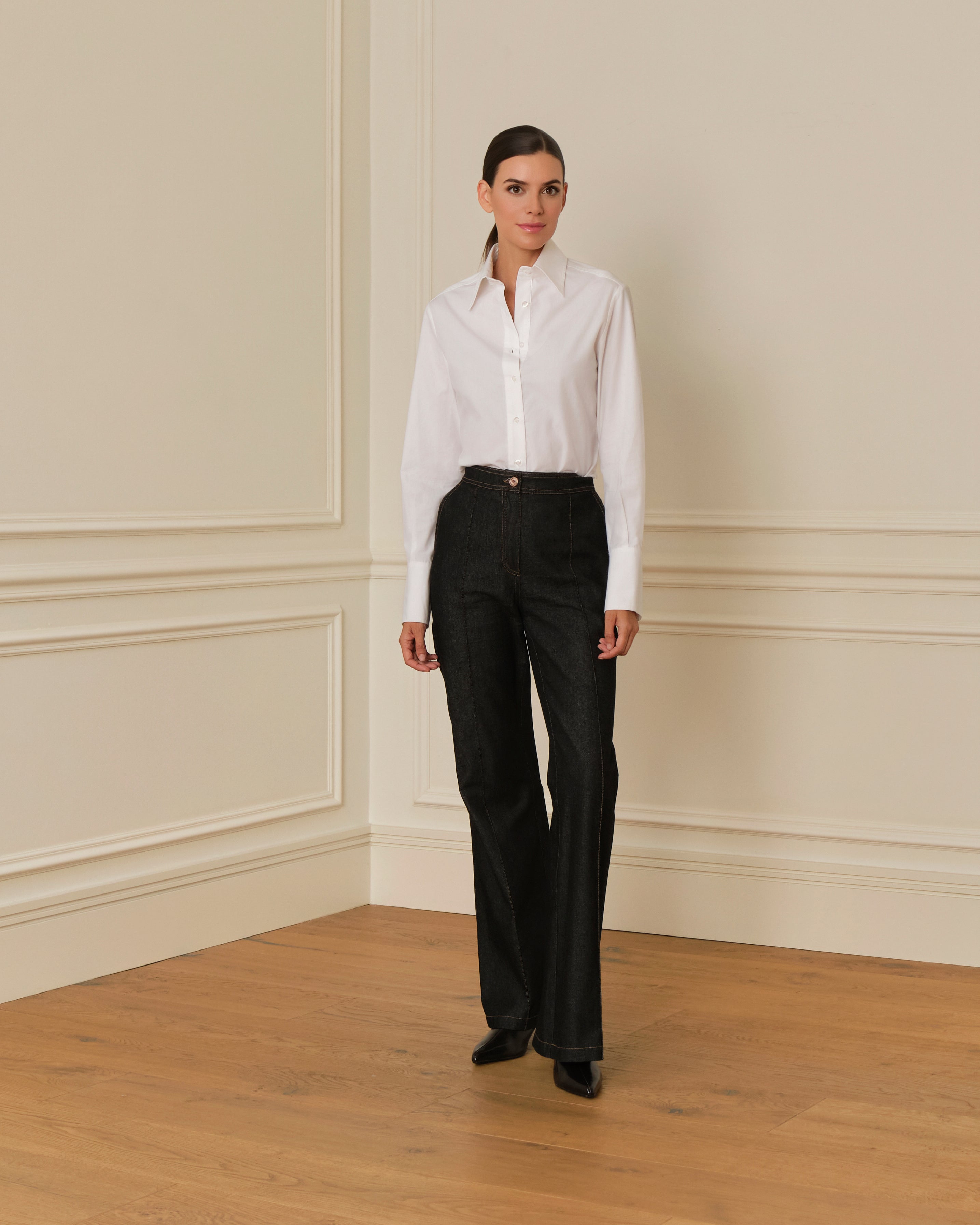 PANTALÓN FLAIRE DENIM NEGRO