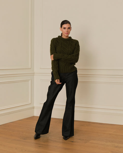 SUÉTER DE PUNTO TRENZADO VERDE