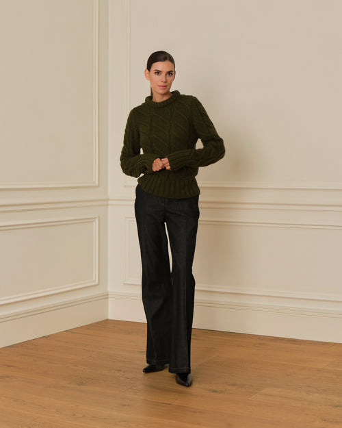 SUÉTER DE PUNTO TRENZADO VERDE