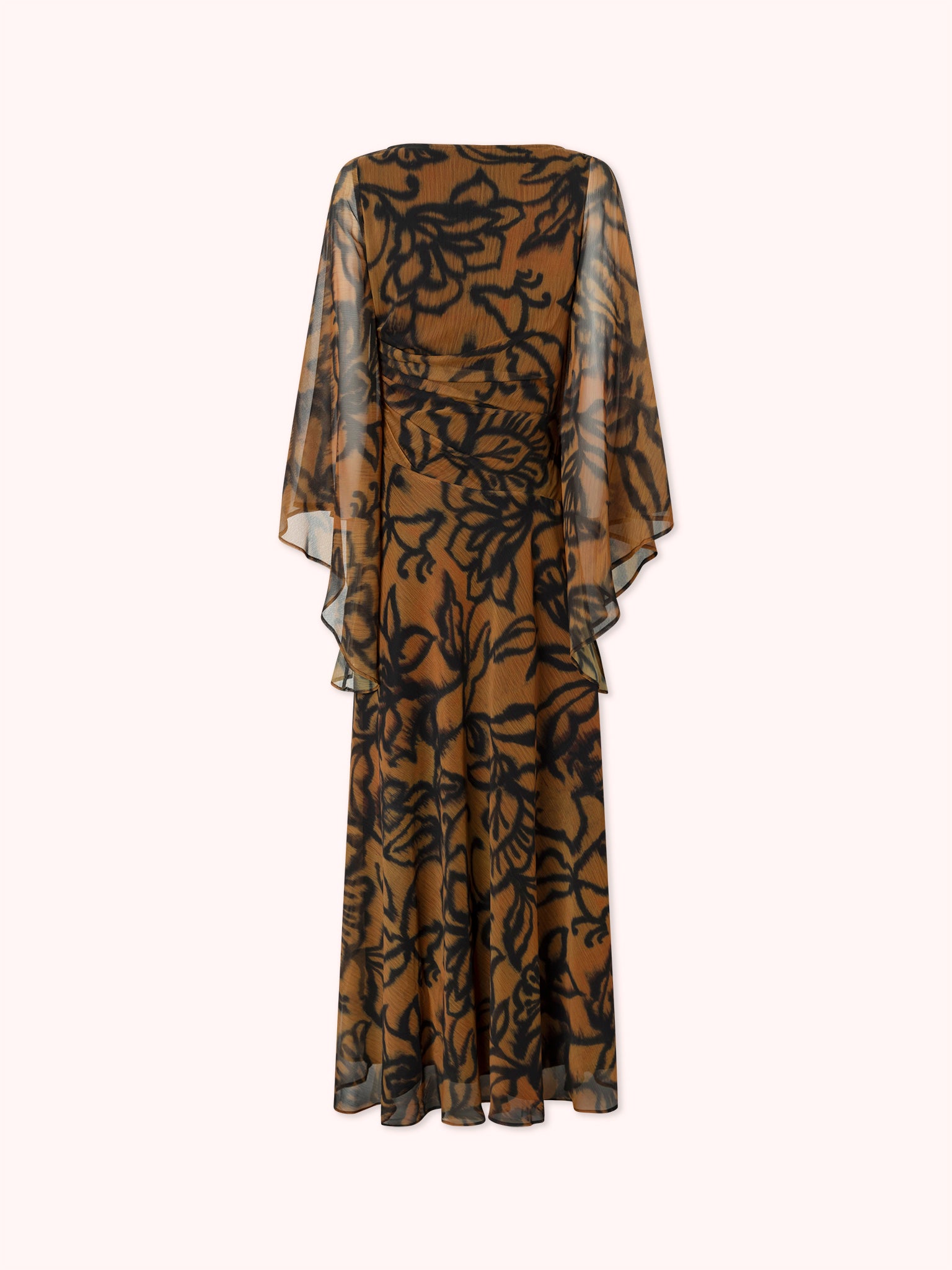 VESTIDO LARGO CON MANGAS AMPLIAS ESTAMPADO