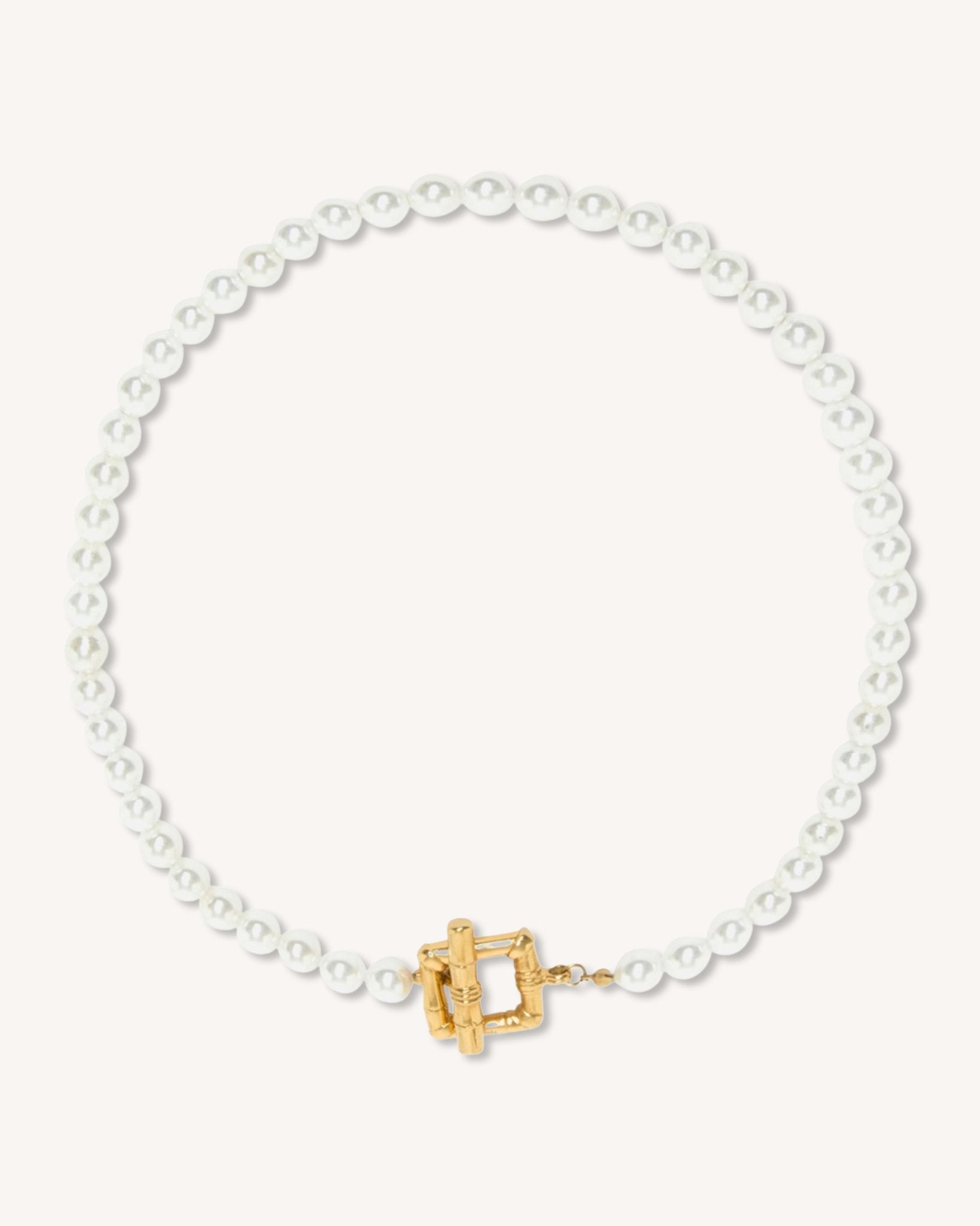 COLLAR DE PERLAS CON CIERRE BAMBOO - Seeiou