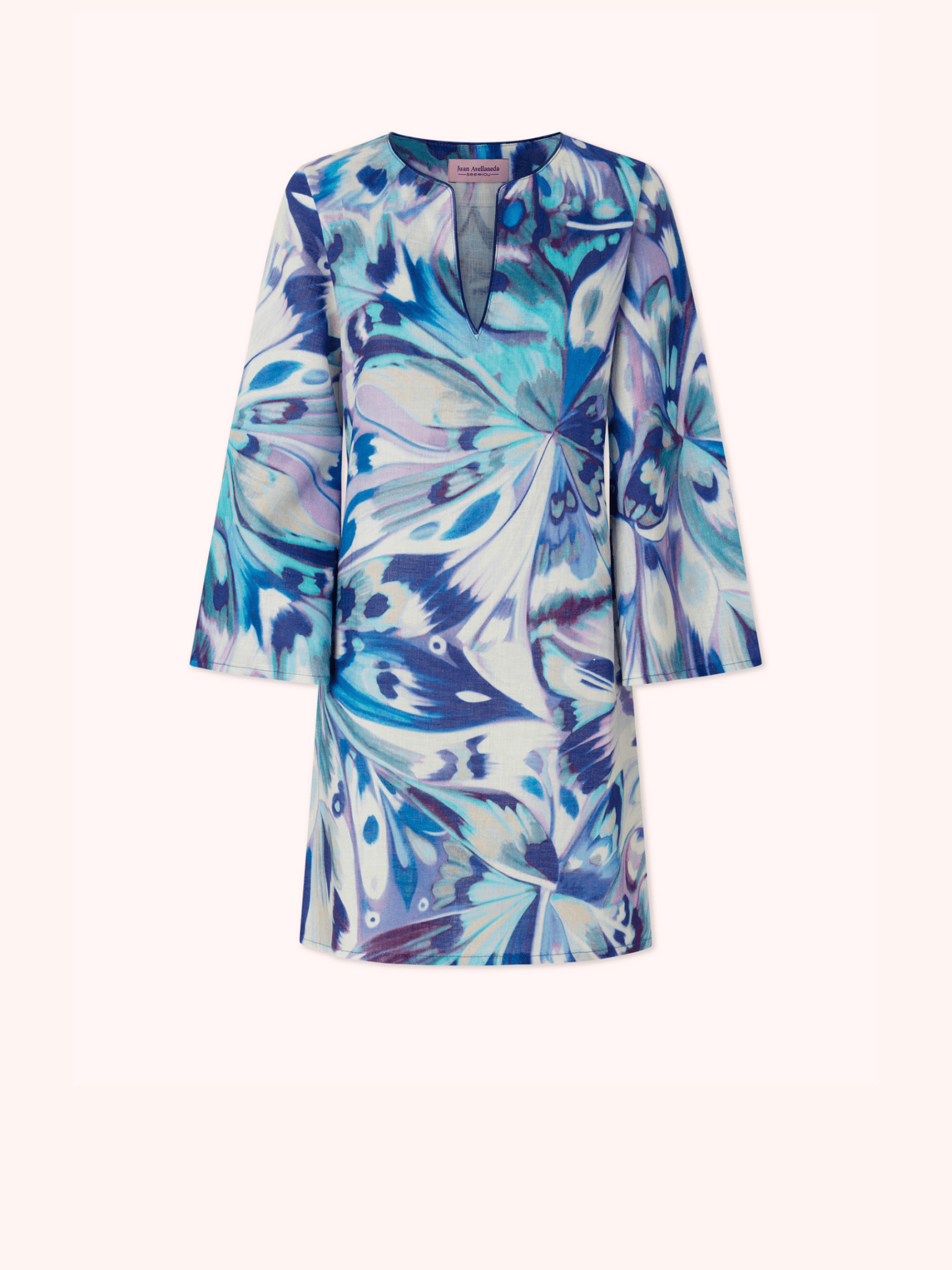 KAFTÁN CORTO AZUL MUSTIQUE - SEEIOU