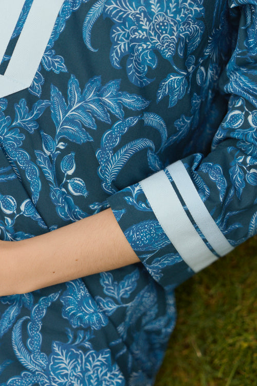 KAFTÁN CORTO TOILE DE JOUY AZUL CLAIRE