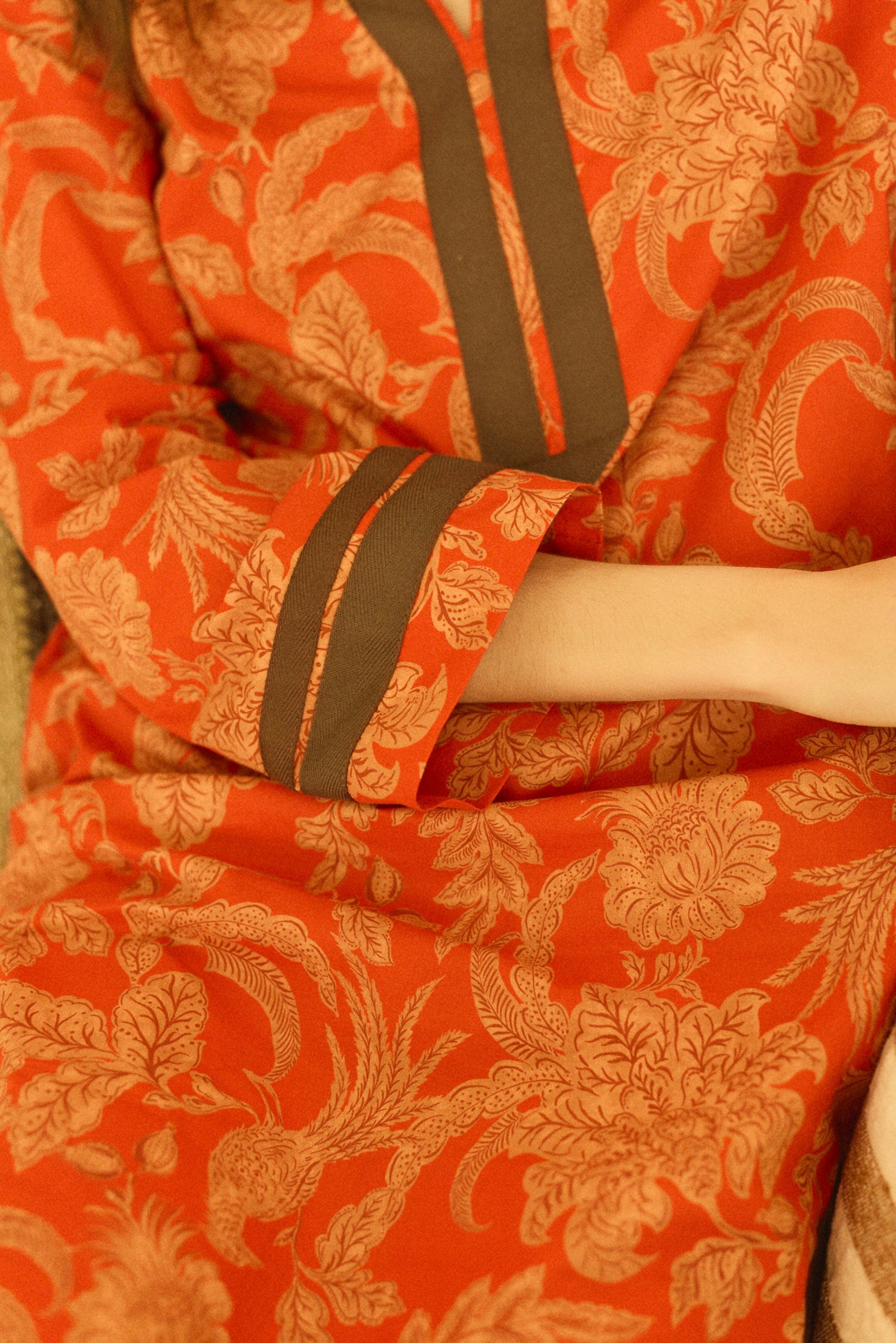 KAFTÁN CORTO TOILE DE JOUY NARANJA CLAIRE - SEEIOU