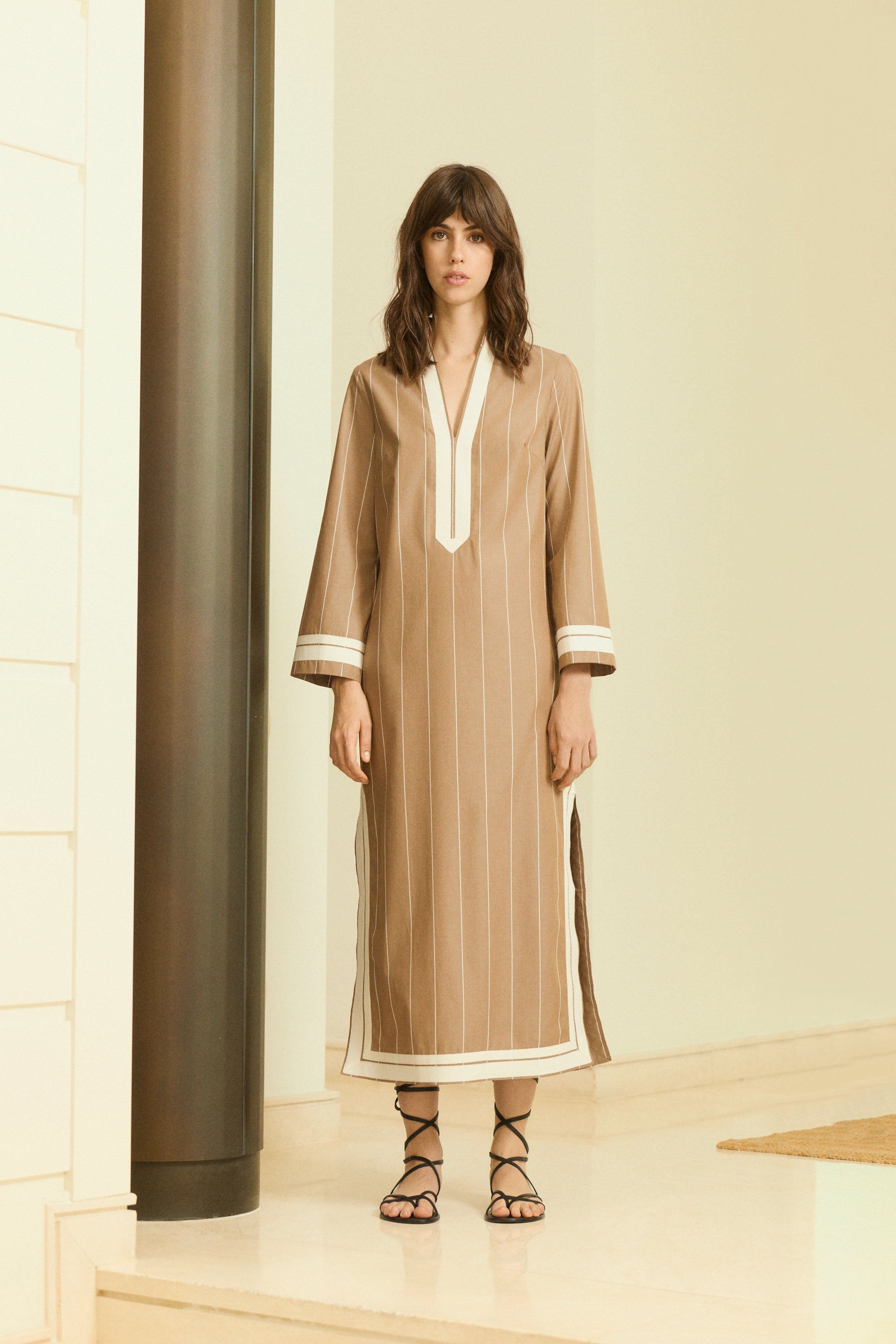 KAFTÁN RAYAS CHOCOLATE KAIRA - SEEIOU