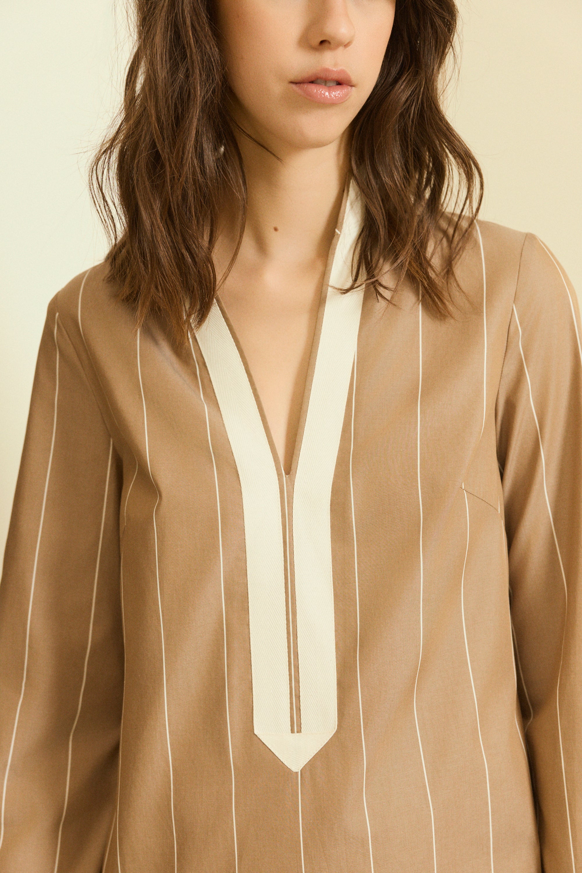 KAFTÁN RAYAS CHOCOLATE KAIRA - SEEIOU