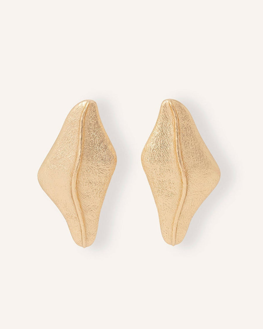 LEMON LEAF PENDIENTES GRANDES DORADOS - Seeiou