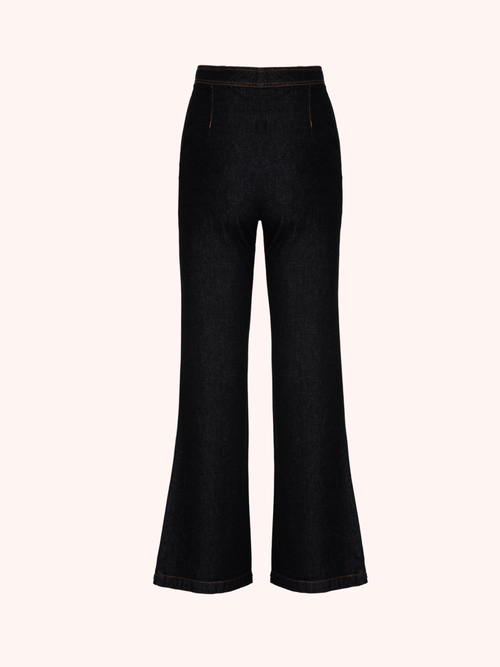 PANTALÓN FLARE DENIM NEGRO YVES