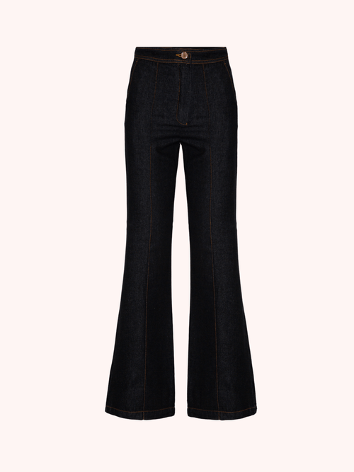 PANTALÓN FLARE DENIM NEGRO YVES