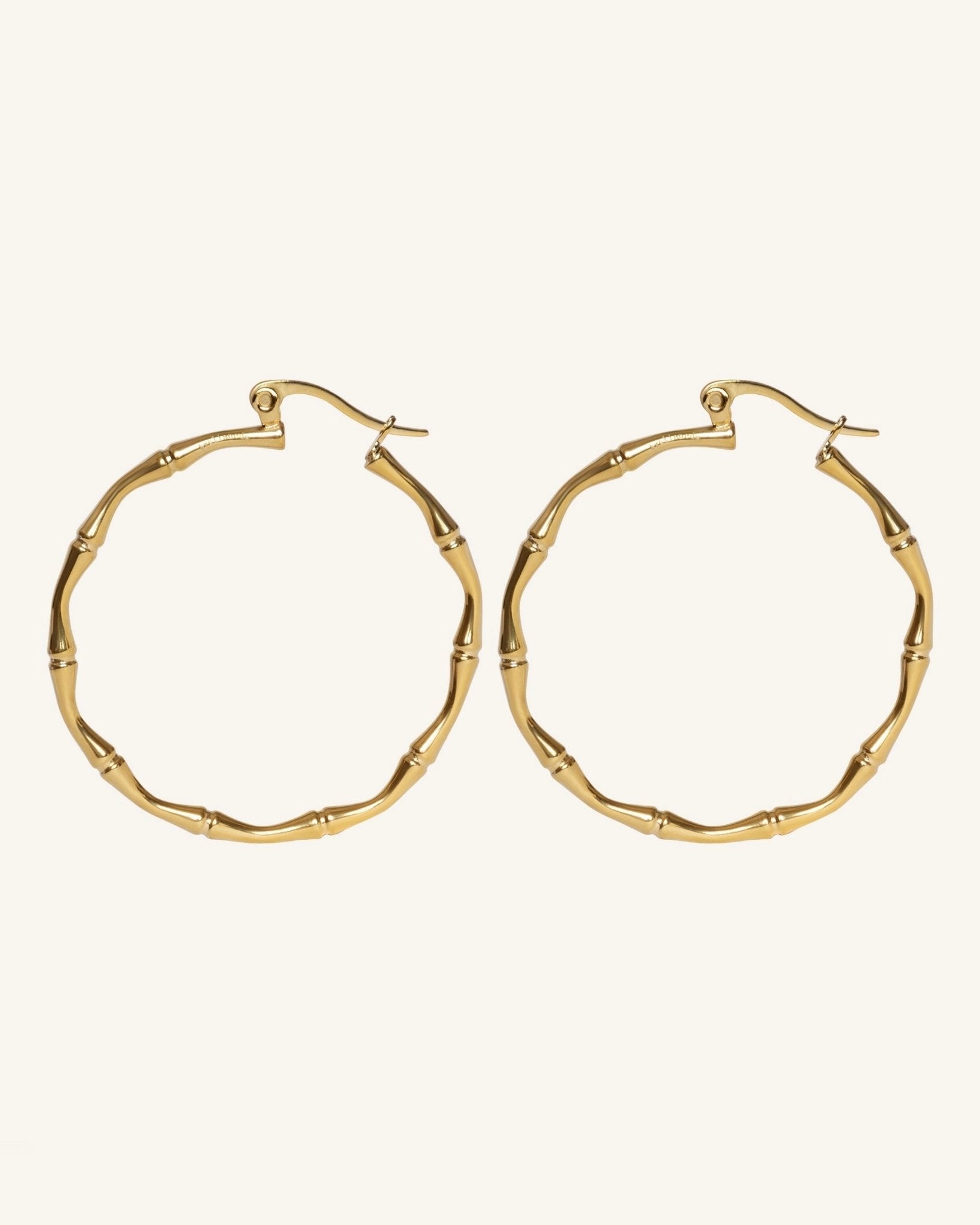 PENDIENTES ARO BAMBOO ORO XL - Seeiou
