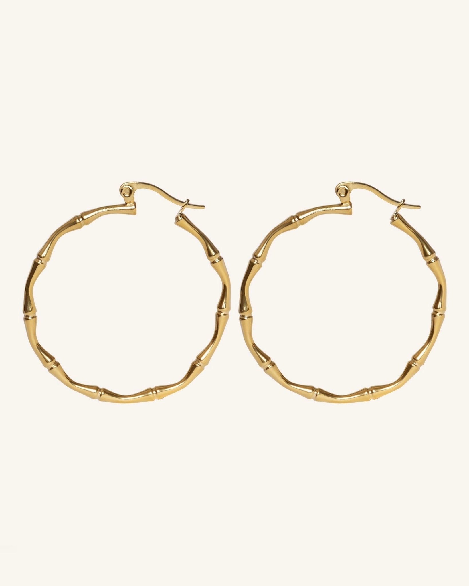 PENDIENTES ARO BAMBOO ORO XL - Seeiou