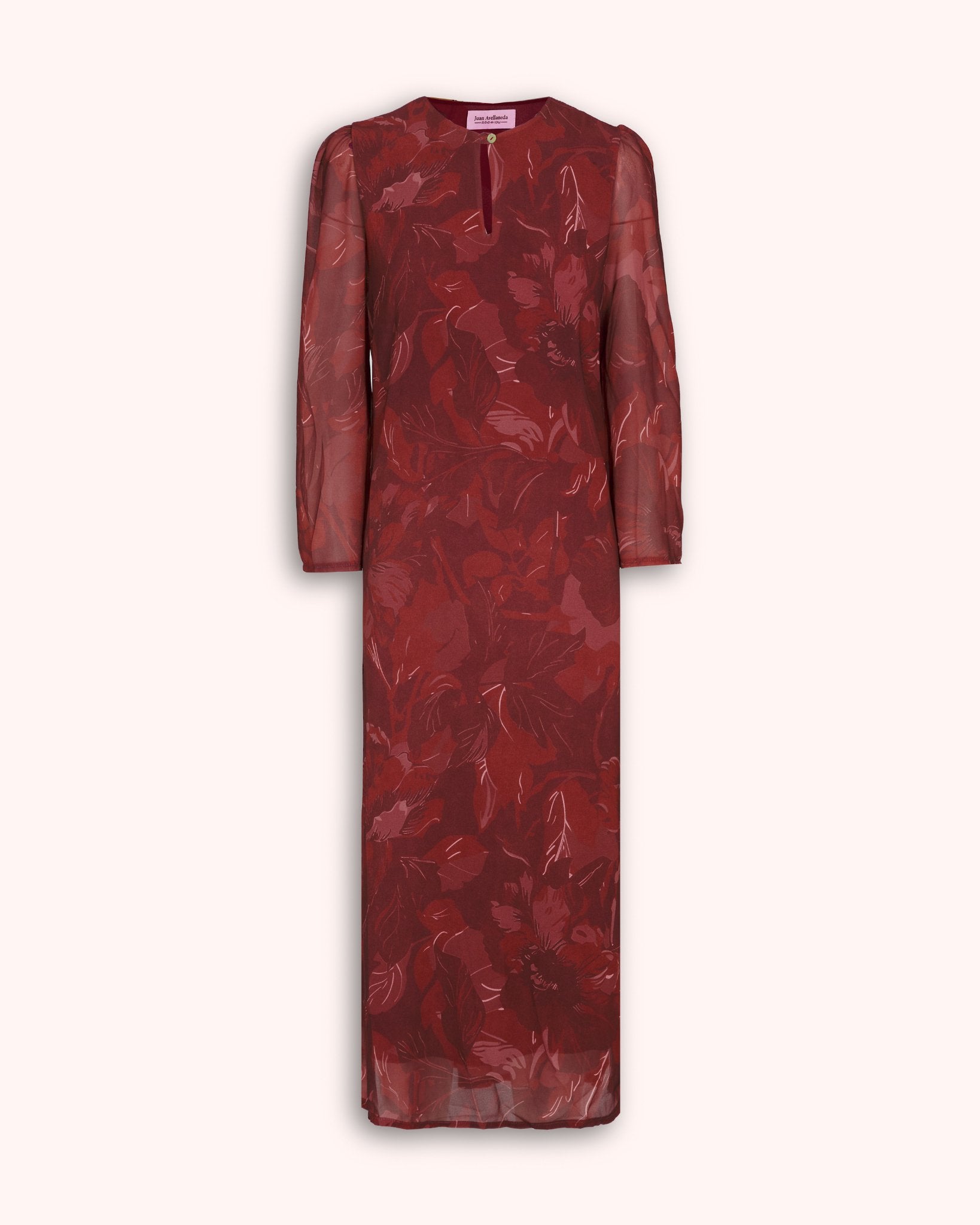 VESTIDO BURDEOS LOU - Seeiou