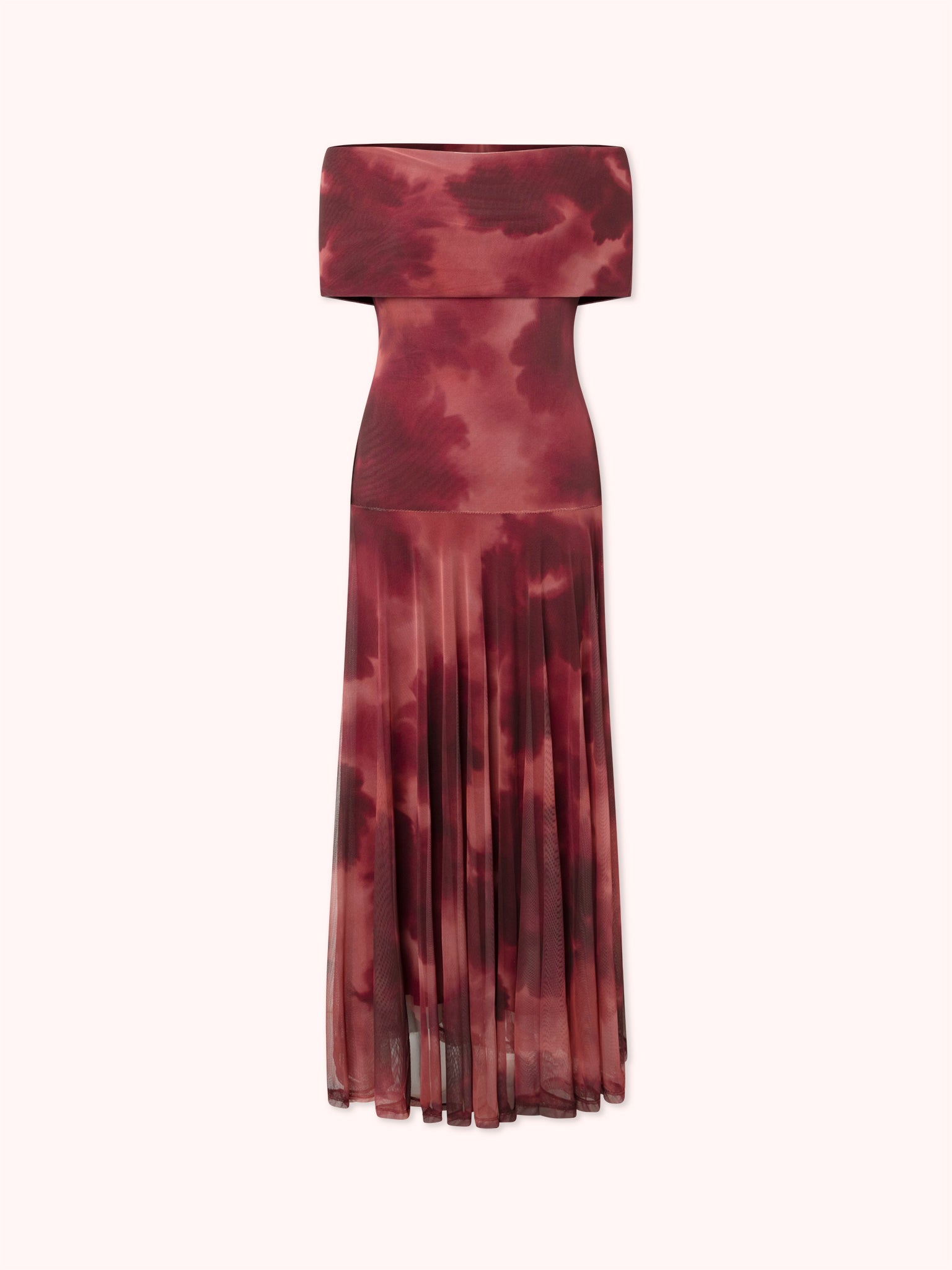 VESTIDO OFF SHOULDER DE TUL FUCSIA
