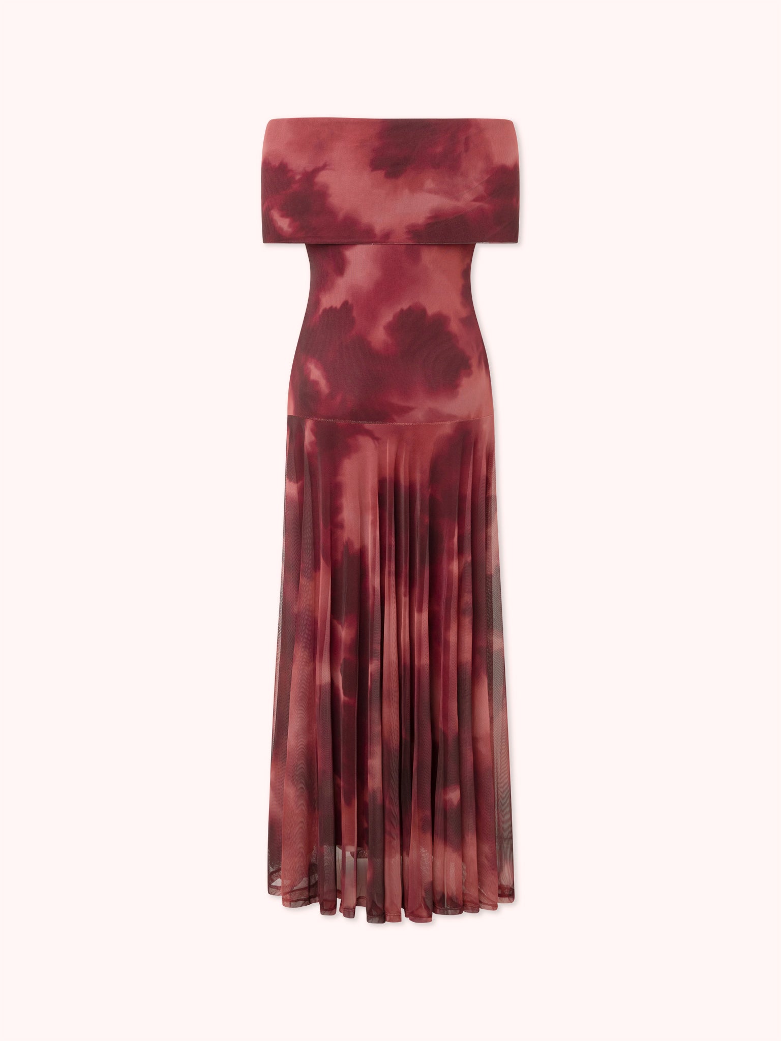 VESTIDO OFF SHOULDER DE TUL FUCSIA