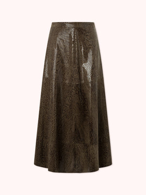 PRE-ORDER FALDA MIDI EFECTO PIEL ANIMAL PRINT