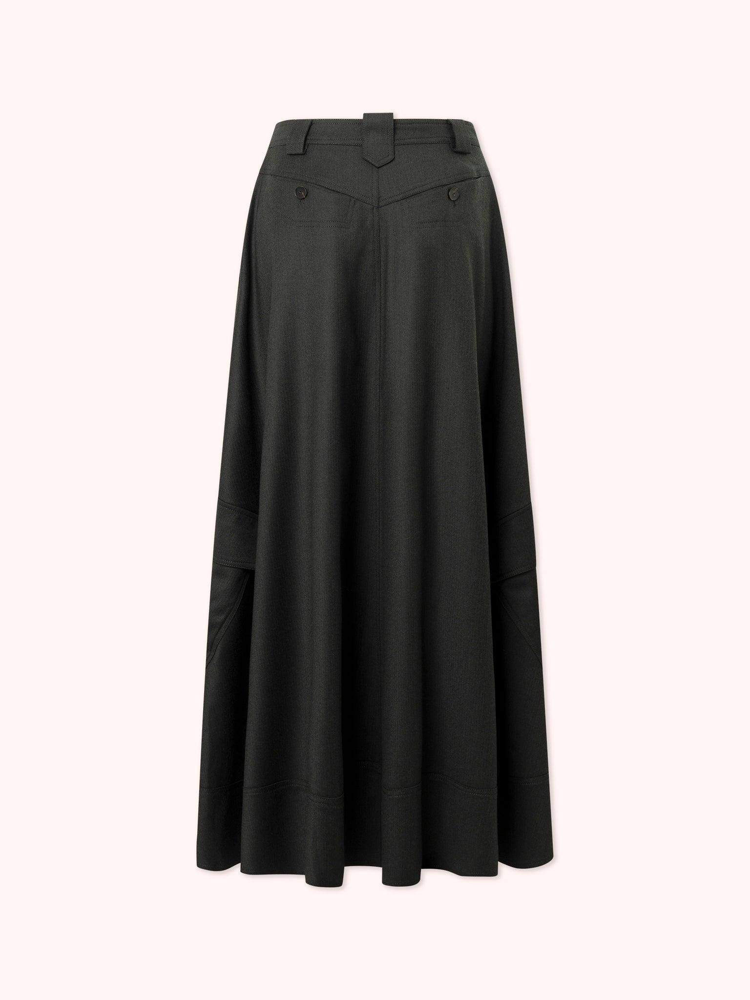 PRE-ORDER FALDA LARGA DE LANA VERDE MILITAR