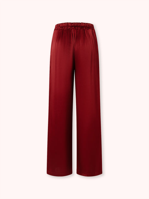 PANTALÓN PALAZZO SATINADO BURDEOS