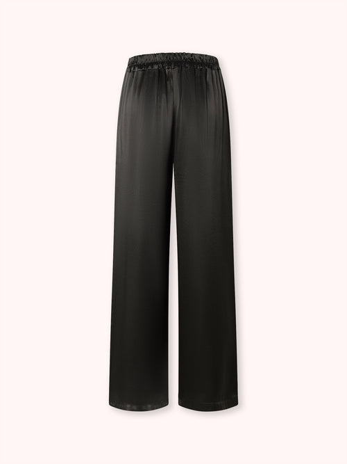 PANTALÓN PALAZZO SATINADO NEGRO