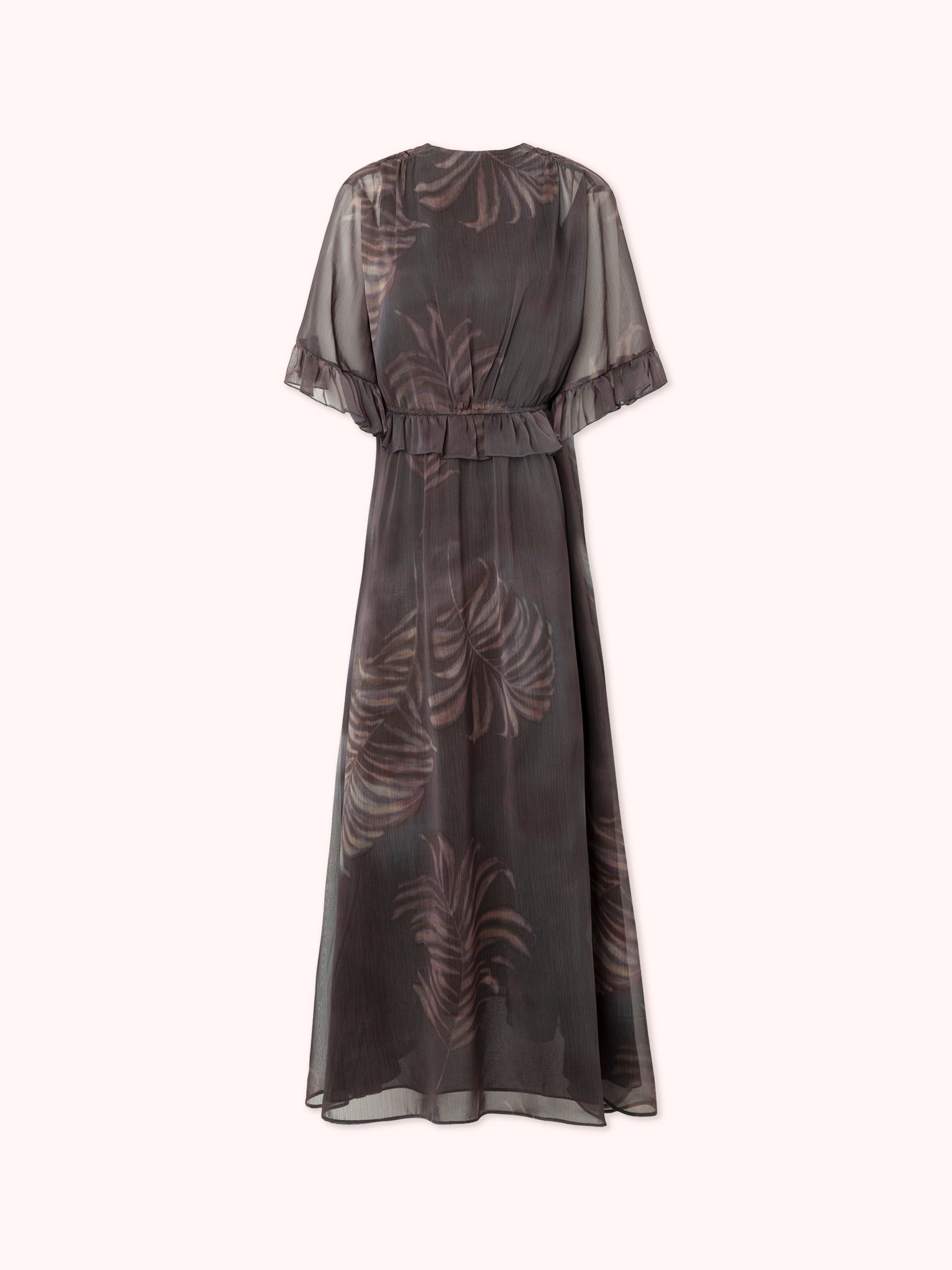PRE-ORDER VESTIDO LARGO CON VOLANTES MARRÓN