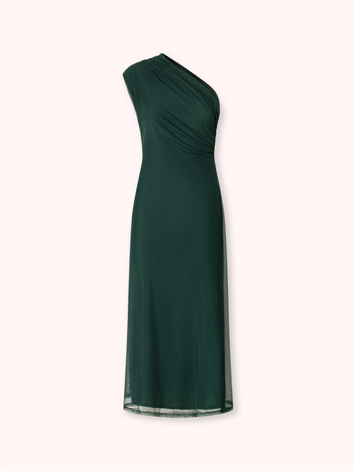 VESTIDO DE TUL ASIMÉTRICO VERDE
