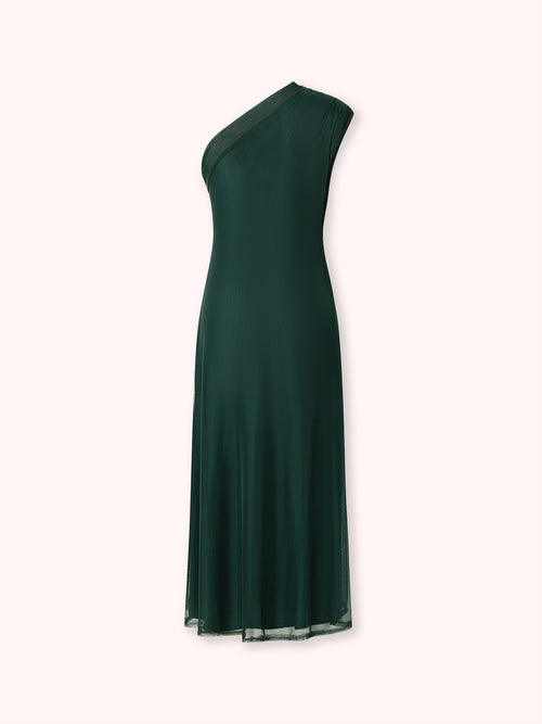 VESTIDO DE TUL ASIMÉTRICO VERDE