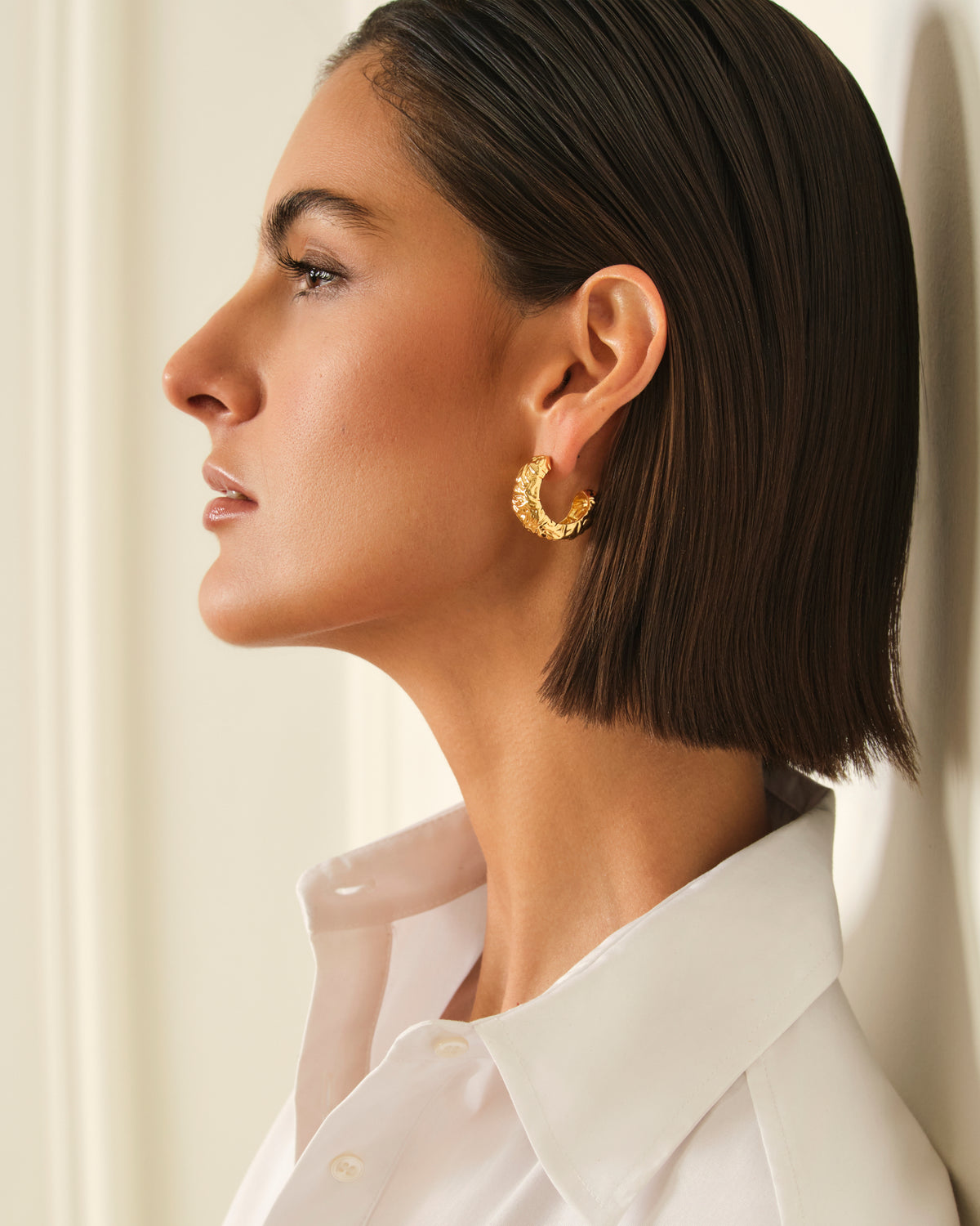 PENDIENTES DE ARO ABIERTO DORADO