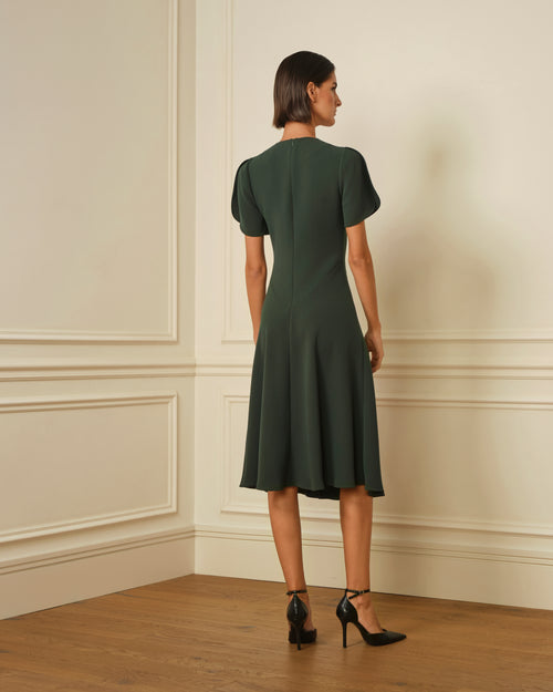 VESTIDO MIDI NUDO VERDE