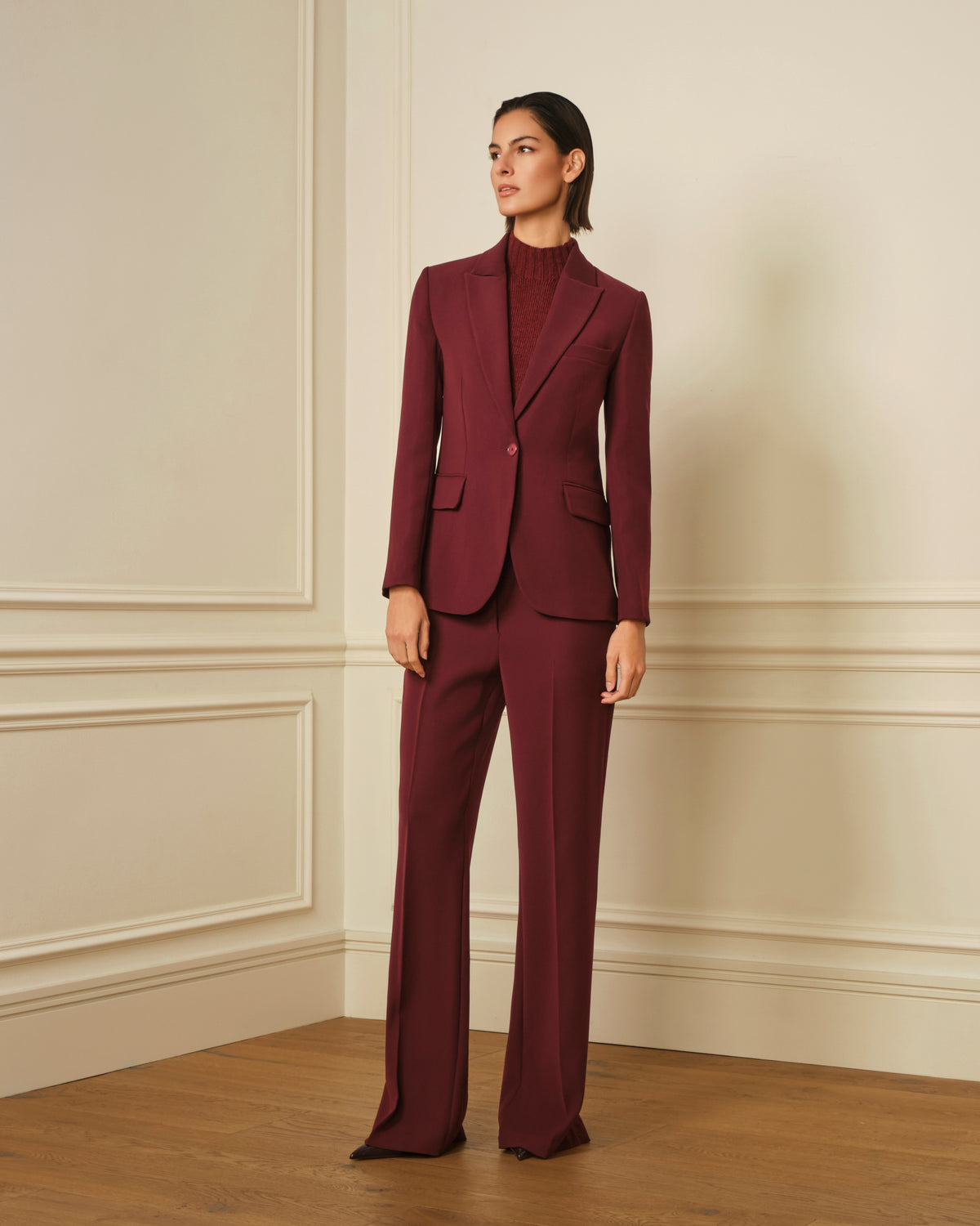 BLAZER BOLSILLOS CREP BURDEOS