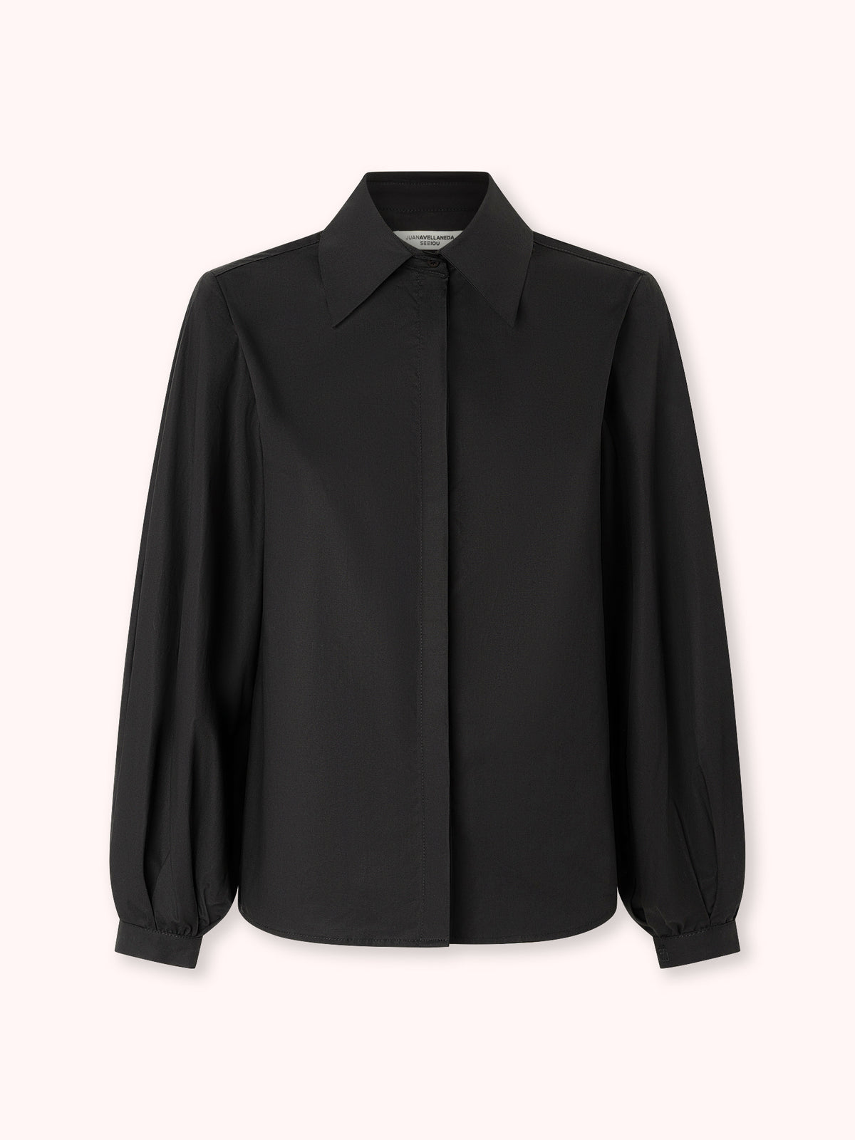 CAMISA MANGA ABULLONADA NEGRO