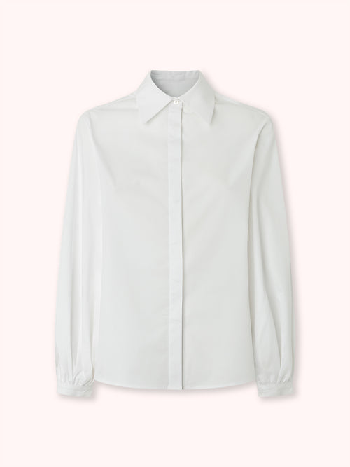 CAMISA DE MANGA ABULLONADA BLANCA