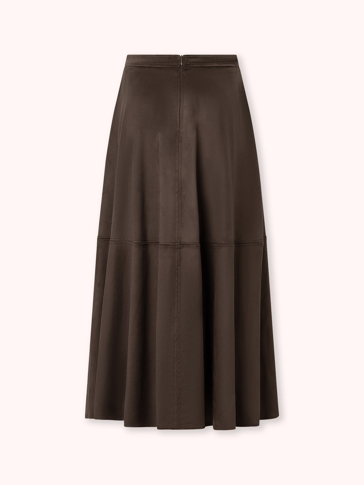 FALDA MIDI ANTE MARRÓN