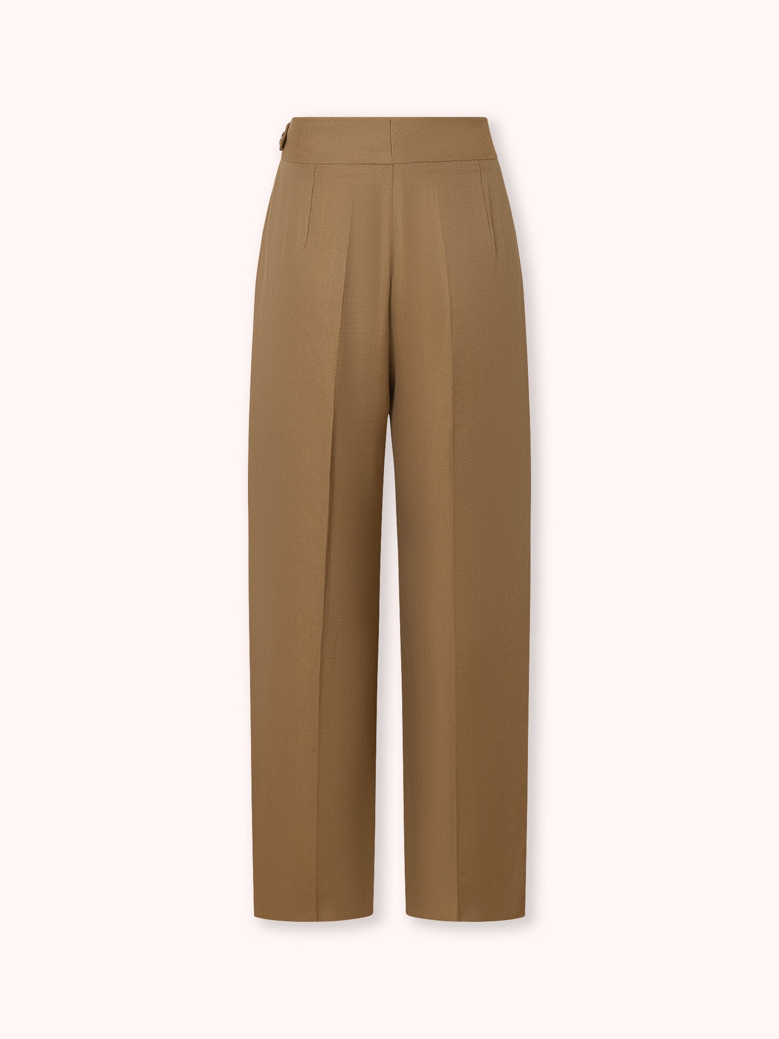 PANTALÓN DE TIRO ALTO CON CINTURILLA CRUZADA CAMEL