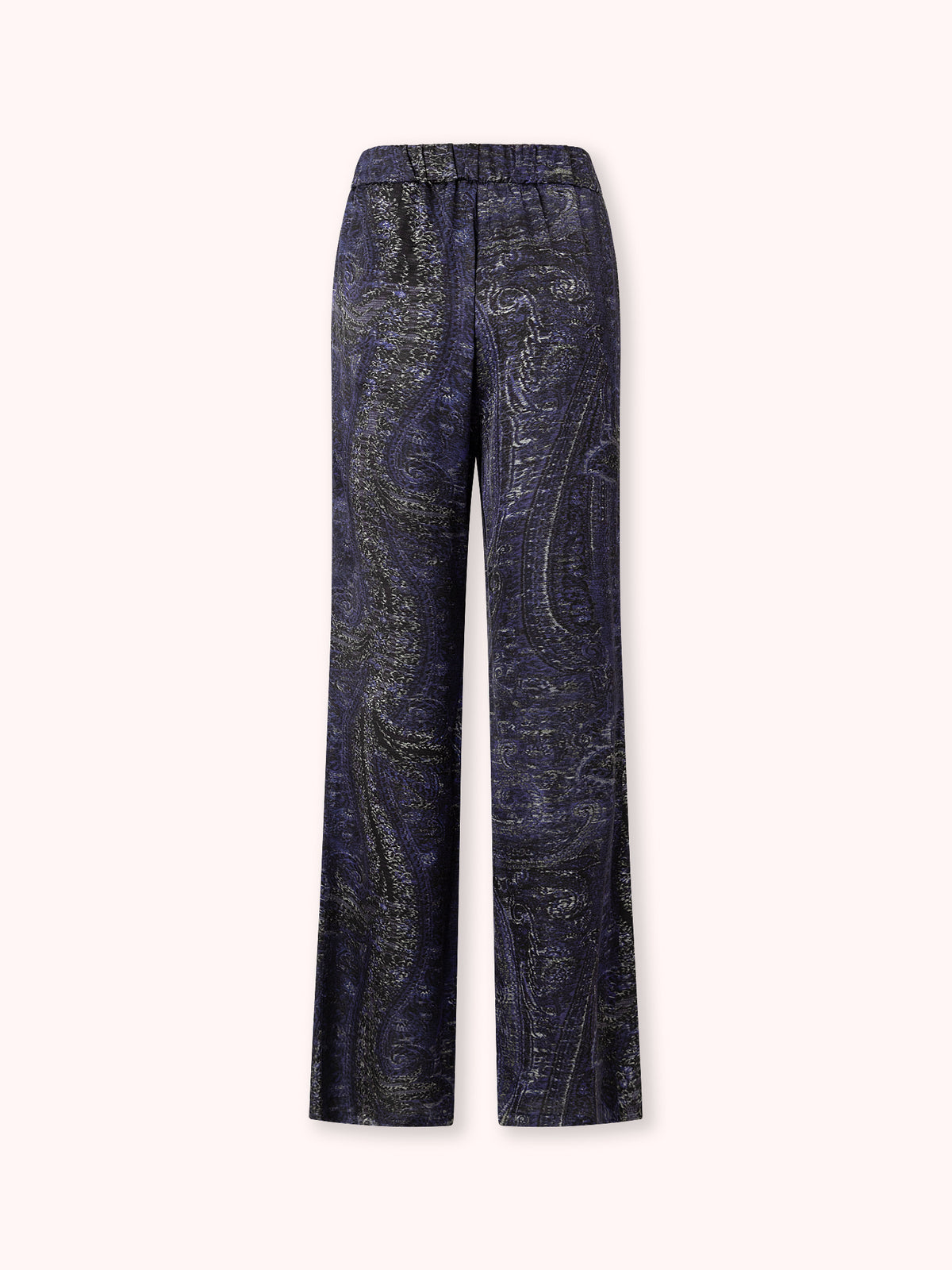 PANTALÓN SATINADO ESTAMPADO AZUL