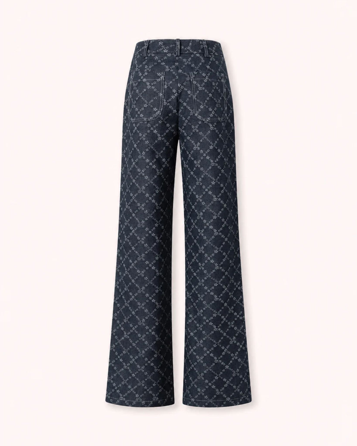 PANTALÓN RECTO FLORAL DENIM