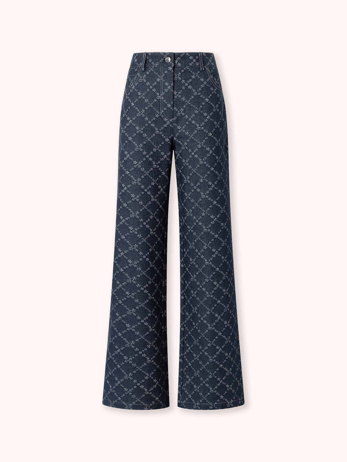 PANTALÓN RECTO FLORAL DENIM
