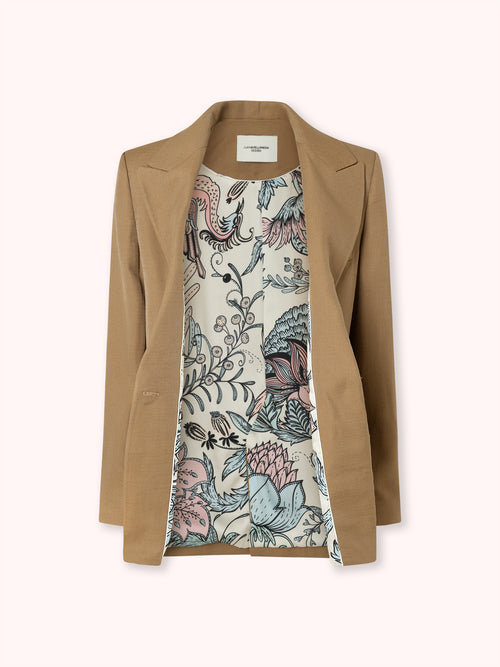 BLAZER DE LINO CAMEL
