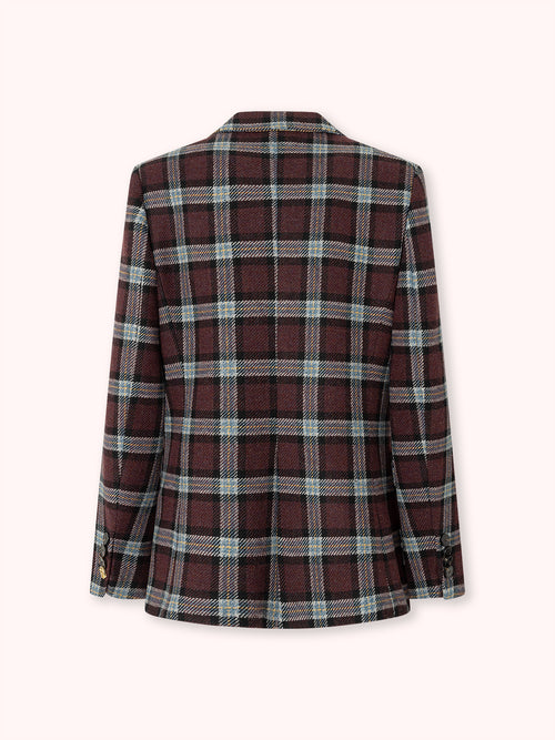 BLAZER DE CUADROS BURDEOS